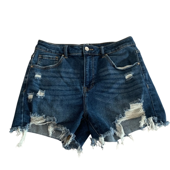 Risen Jeans Pants - ​RISEN High Rise Distressed Denim Shorts L Coastal Cowgirl Festival Boho RDS6089